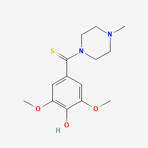 molecular formula C14H20N2O3S B5800141 2,6-dimethoxy-4-[(4-methyl-1-piperazinyl)carbonothioyl]phenol 