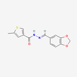 molecular formula C14H12N2O3S B5800152 N'-(1,3-benzodioxol-5-ylmethylene)-5-methyl-3-thiophenecarbohydrazide 