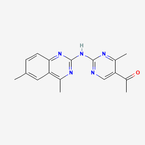 molecular formula C17H17N5O B5800160 1-{2-[(4,6-dimethyl-2-quinazolinyl)amino]-4-methyl-5-pyrimidinyl}ethanone 