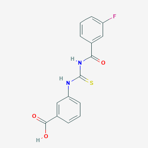 molecular formula C15H11FN2O3S B5800167 3-({[(3-fluorobenzoyl)amino]carbonothioyl}amino)benzoic acid 