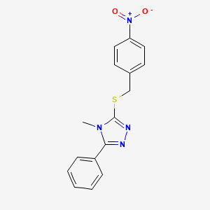 molecular formula C16H14N4O2S B5800176 4-methyl-3-[(4-nitrobenzyl)thio]-5-phenyl-4H-1,2,4-triazole 