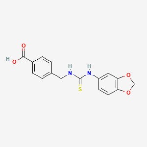 molecular formula C16H14N2O4S B5800183 4-({[(1,3-benzodioxol-5-ylamino)carbonothioyl]amino}methyl)benzoic acid 
