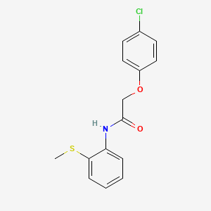 molecular formula C15H14ClNO2S B5800191 2-(4-chlorophenoxy)-N-[2-(methylthio)phenyl]acetamide 