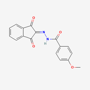 molecular formula C17H12N2O4 B5800203 N'-(1,3-dioxo-1,3-dihydro-2H-inden-2-ylidene)-4-methoxybenzohydrazide 