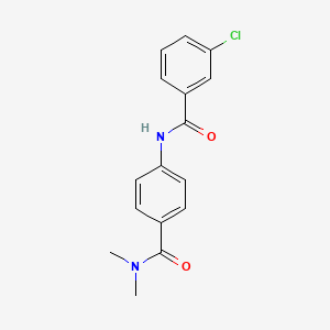 molecular formula C16H15ClN2O2 B5800211 3-chloro-N-{4-[(dimethylamino)carbonyl]phenyl}benzamide 