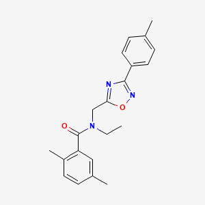 molecular formula C21H23N3O2 B5800224 N-ethyl-2,5-dimethyl-N-{[3-(4-methylphenyl)-1,2,4-oxadiazol-5-yl]methyl}benzamide 