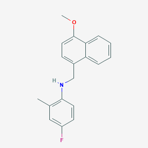 molecular formula C19H18FNO B5800264 (4-fluoro-2-methylphenyl)[(4-methoxy-1-naphthyl)methyl]amine 