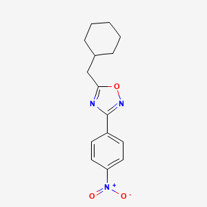 molecular formula C15H17N3O3 B5800291 5-(cyclohexylmethyl)-3-(4-nitrophenyl)-1,2,4-oxadiazole 