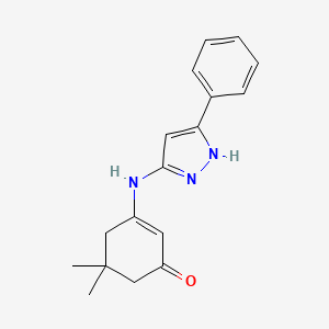 molecular formula C17H19N3O B5800296 5,5-dimethyl-3-[(3-phenyl-1H-pyrazol-5-yl)amino]-2-cyclohexen-1-one 