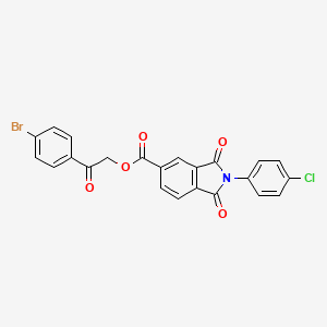 2-(4-bromophenyl)-2-oxoethyl 2-(4-chlorophenyl)-1,3-dioxo-5-isoindolinecarboxylate