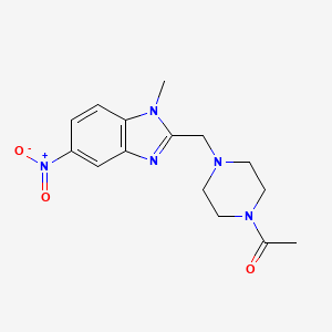 molecular formula C15H19N5O3 B5800302 2-[(4-acetylpiperazin-1-yl)methyl]-1-methyl-5-nitro-1H-benzimidazole 