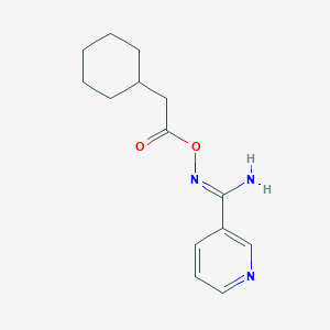 molecular formula C14H19N3O2 B5800309 N'-[(2-cyclohexylacetyl)oxy]-3-pyridinecarboximidamide 