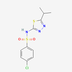 molecular formula C11H12ClN3O2S2 B5800324 4-chloro-N-(5-isopropyl-1,3,4-thiadiazol-2-yl)benzenesulfonamide 