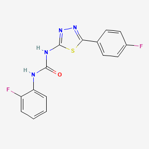 molecular formula C15H10F2N4OS B5800332 N-(2-fluorophenyl)-N'-[5-(4-fluorophenyl)-1,3,4-thiadiazol-2-yl]urea 