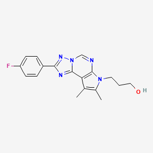 3-[2-(4-fluorophenyl)-8,9-dimethyl-7H-pyrrolo[3,2-e][1,2,4]triazolo[1,5-c]pyrimidin-7-yl]-1-propanol