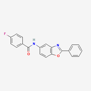 4-fluoro-N-(2-phenyl-1,3-benzoxazol-5-yl)benzamide