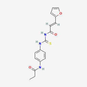molecular formula C17H17N3O3S B5800374 3-(2-furyl)-N-({[4-(propionylamino)phenyl]amino}carbonothioyl)acrylamide 