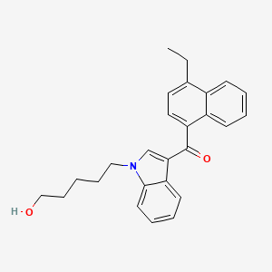 molecular formula C26H27NO2 B580039 JWH-210 5-羟基戊基（甲醇中 100 微克/毫升） CAS No. 1427521-40-1