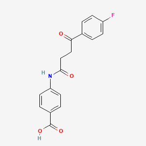 molecular formula C17H14FNO4 B5800401 4-{[4-(4-fluorophenyl)-4-oxobutanoyl]amino}benzoic acid 