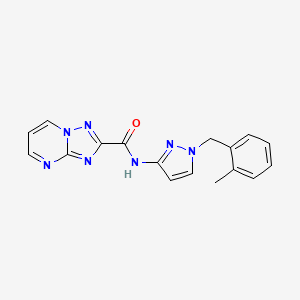 molecular formula C17H15N7O B5800438 N-[1-(2-methylbenzyl)-1H-pyrazol-3-yl][1,2,4]triazolo[1,5-a]pyrimidine-2-carboxamide 