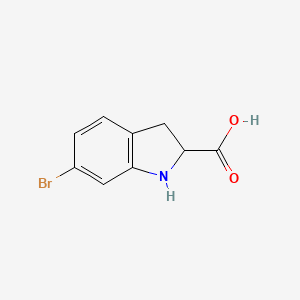 B580045 6-Bromoindoline-2-carboxylic acid CAS No. 1367711-47-4