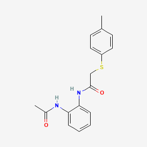 molecular formula C17H18N2O2S B5800467 N-[2-(acetylamino)phenyl]-2-[(4-methylphenyl)thio]acetamide 