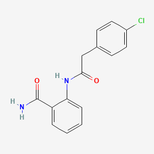 molecular formula C15H13ClN2O2 B5800476 2-{[(4-chlorophenyl)acetyl]amino}benzamide 