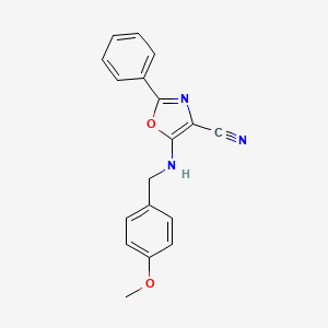 molecular formula C18H15N3O2 B5800491 5-[(4-methoxybenzyl)amino]-2-phenyl-1,3-oxazole-4-carbonitrile 