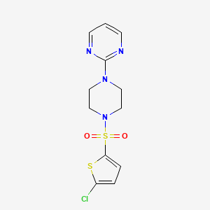 molecular formula C12H13ClN4O2S2 B5800513 2-{4-[(5-chloro-2-thienyl)sulfonyl]-1-piperazinyl}pyrimidine 