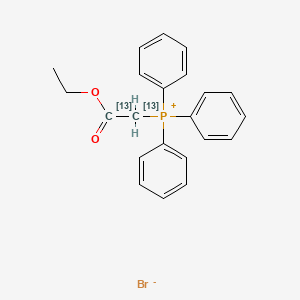 molecular formula C22H22BrO2P B580052 (2-乙氧基-2-氧代(1,2-13C2)乙基)-三苯基鏻；溴化物 CAS No. 109376-35-4