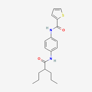 molecular formula C19H24N2O2S B5800539 N-{4-[(2-propylpentanoyl)amino]phenyl}-2-thiophenecarboxamide 