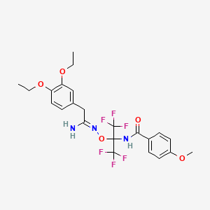 molecular formula C23H25F6N3O5 B5800559 N-[1-({[1-amino-2-(3,4-diethoxyphenyl)ethylidene]amino}oxy)-2,2,2-trifluoro-1-(trifluoromethyl)ethyl]-4-methoxybenzamide 