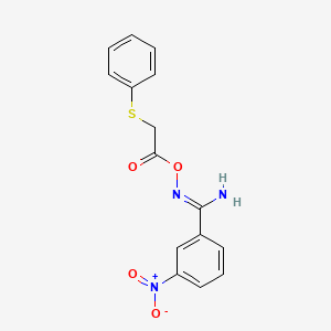 molecular formula C15H13N3O4S B5800573 3-nitro-N'-{[(phenylthio)acetyl]oxy}benzenecarboximidamide 