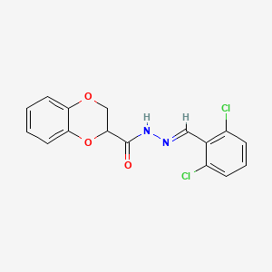 molecular formula C16H12Cl2N2O3 B5800579 N'-(2,6-dichlorobenzylidene)-2,3-dihydro-1,4-benzodioxine-2-carbohydrazide 