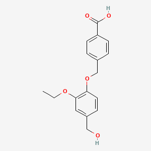 molecular formula C17H18O5 B5800593 4-{[2-ethoxy-4-(hydroxymethyl)phenoxy]methyl}benzoic acid 