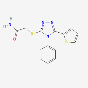 molecular formula C14H12N4OS2 B5800620 2-{[4-phenyl-5-(2-thienyl)-4H-1,2,4-triazol-3-yl]thio}acetamide 