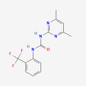molecular formula C14H13F3N4O B5800641 N-(4,6-dimethyl-2-pyrimidinyl)-N'-[2-(trifluoromethyl)phenyl]urea 