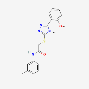 molecular formula C20H22N4O2S B5800673 N-(3,4-dimethylphenyl)-2-{[5-(2-methoxyphenyl)-4-methyl-4H-1,2,4-triazol-3-yl]thio}acetamide 