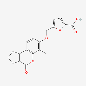 molecular formula C19H16O6 B5800675 5-{[(6-methyl-4-oxo-1,2,3,4-tetrahydrocyclopenta[c]chromen-7-yl)oxy]methyl}-2-furoic acid 