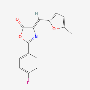 molecular formula C15H10FNO3 B5800730 2-(4-fluorophenyl)-4-[(5-methyl-2-furyl)methylene]-1,3-oxazol-5(4H)-one 