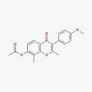 molecular formula C20H18O5 B5800731 3-(4-methoxyphenyl)-2,8-dimethyl-4-oxo-4H-chromen-7-yl acetate 