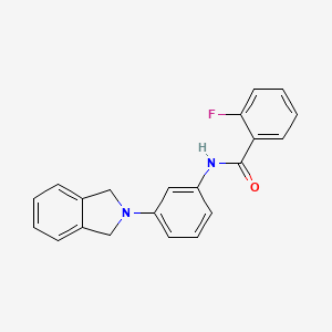molecular formula C21H17FN2O B5800744 N-[3-(1,3-dihydro-2H-isoindol-2-yl)phenyl]-2-fluorobenzamide 