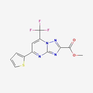 molecular formula C12H7F3N4O2S B5800748 methyl 5-(2-thienyl)-7-(trifluoromethyl)[1,2,4]triazolo[1,5-a]pyrimidine-2-carboxylate 