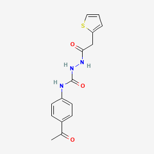 molecular formula C15H15N3O3S B5800774 N-(4-acetylphenyl)-2-(2-thienylacetyl)hydrazinecarboxamide 
