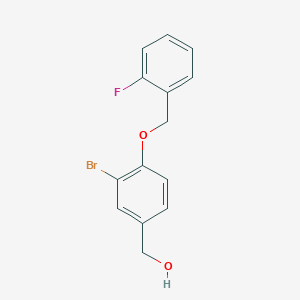 molecular formula C14H12BrFO2 B5800780 {3-bromo-4-[(2-fluorobenzyl)oxy]phenyl}methanol 