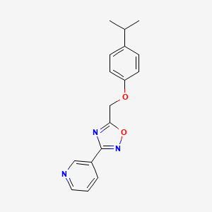 molecular formula C17H17N3O2 B5800873 3-{5-[(4-isopropylphenoxy)methyl]-1,2,4-oxadiazol-3-yl}pyridine 
