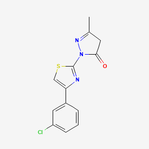 molecular formula C13H10ClN3OS B5800876 2-[4-(3-chlorophenyl)-1,3-thiazol-2-yl]-5-methyl-2,4-dihydro-3H-pyrazol-3-one 