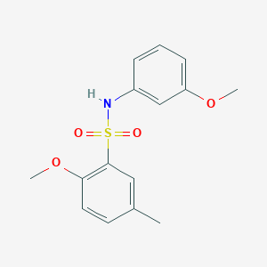 molecular formula C15H17NO4S B5800884 2-methoxy-N-(3-methoxyphenyl)-5-methylbenzenesulfonamide 