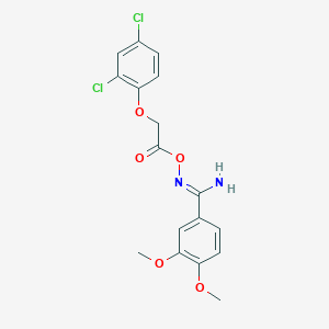 molecular formula C17H16Cl2N2O5 B5800897 N'-{[(2,4-dichlorophenoxy)acetyl]oxy}-3,4-dimethoxybenzenecarboximidamide 