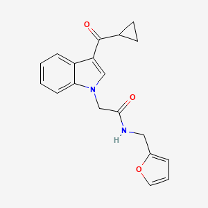 molecular formula C19H18N2O3 B5800905 2-[3-(cyclopropylcarbonyl)-1H-indol-1-yl]-N-(2-furylmethyl)acetamide 